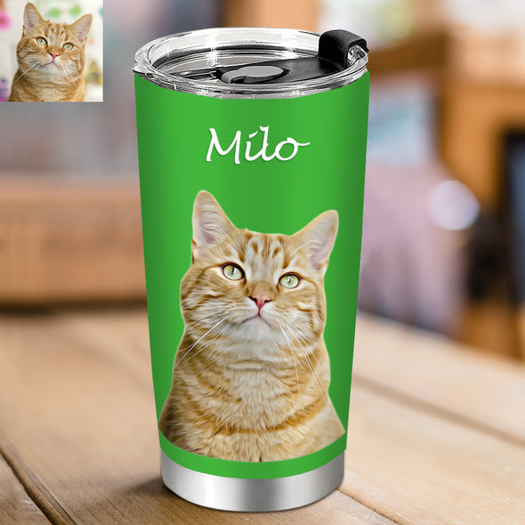Custom Pet Photo Tumblers  Custom Travel Tumblers Cup Mug with Cat Dog Photo Christmas Gift
