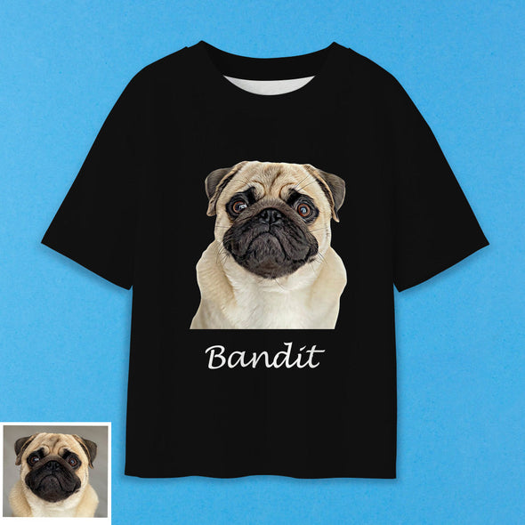 Gift for Dog Dad Cat Mom Custom Pet Photo T shirt Custom Short Sleeve Shirt Pet Printed on T Shirt