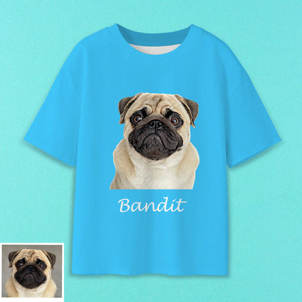 Gift for Dog Dad Cat Mom Custom Pet Photo T shirt Custom Short Sleeve Shirt Pet Printed on T Shirt