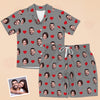 Custom Face Short Sleeve Pajamas Custom Photo Pajamas Valentine's Day Gift