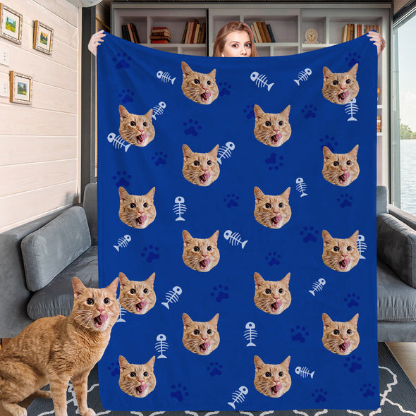 Gift for Dog Lover Photo Gift Custom Dog Face Blankets Gift for Dog Dad Cat Mom Best Friend Gifts