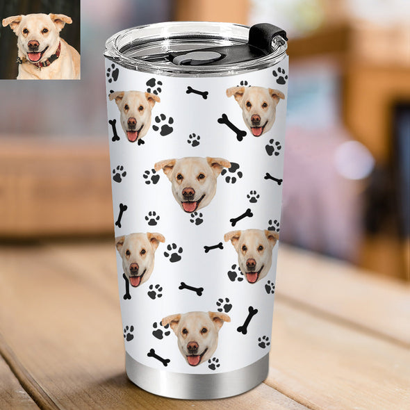 Gift for Cat Lover Cat Mom Custom Tumbler Cup Custom 20OZ Pet Photo Travel Tumblers Coffee Cup