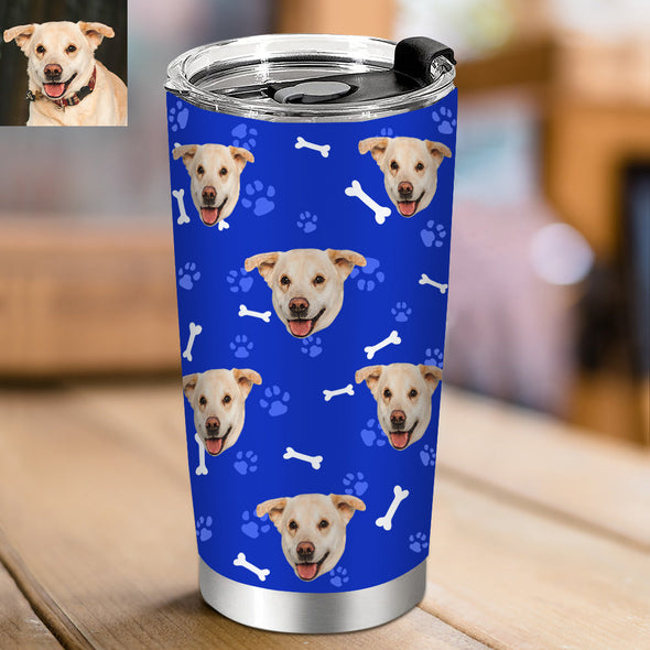 Gift for Cat Lover Cat Mom Custom Tumbler Cup Custom 20OZ Pet Photo Travel Tumblers Coffee Cup