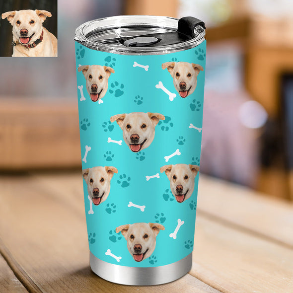 Gift for Cat Lover Cat Mom Custom Tumbler Cup Custom 20OZ Pet Photo Travel Tumblers Coffee Cup