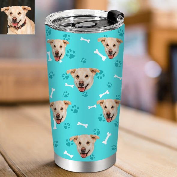 Gifts for Boyfriend Birthday Gift Custom Cup with Cat Dog Faces Custom Pet Photo Travel Tumblers