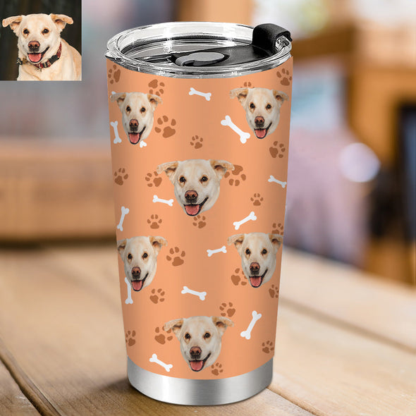 Cat Photo Tumblers Cup Mug Personalized Travel Tumblers with Cat Dog Faces Custom Tumblers