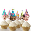 Face Photo Party Cupcake Toppers Baby Hat Food Toppers Custom Cupcake Decorations With Age