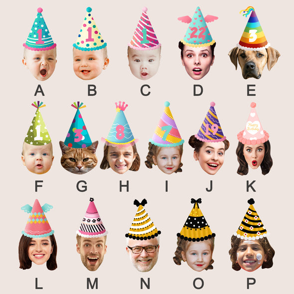 Face Photo Party Cupcake Toppers Baby Hat Food Toppers Custom Cupcake Decorations With Age