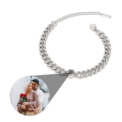 Gift for Couple Custom Projection Bracelet Photo Bracelet Custom Bracelets with Picture Inside