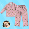 Gift for Dog Lover Kids Custom Long Sleeve Pajamas Set Children Kids Dog Photo Long Pajamas