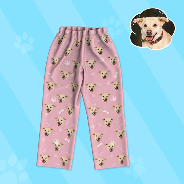 Gift for Dog Lover Kids Custom Long Sleeve Pajamas Set Children Kids Dog Photo Long Pajamas