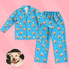 Gift for Dog Lover Kids Custom Long Sleeve Pajamas Set Children Kids Dog Photo Long Pajamas