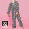 Gift for Cat Lover Kids Custom Long Pajamas Set with Cat Face Kids Custom Cat Photo Pajamas