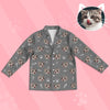 Gift for Cat Lover Kids Custom Long Pajamas Set with Cat Face Kids Custom Cat Photo Pajamas