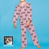 Gift for Cat Lover Kids Custom Long Pajamas Set with Cat Face Kids Custom Cat Photo Pajamas