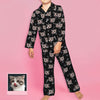 Gift for Cat Lover Kids Custom Long Pajamas Set with Cat Face Kids Custom Cat Photo Pajamas