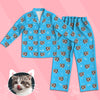 Gift for Cat Lover Kids Custom Long Pajamas Set with Cat Face Kids Custom Cat Photo Pajamas