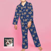 Gift for Cat Lover Kids Custom Long Pajamas Set with Cat Face Kids Custom Cat Photo Pajamas