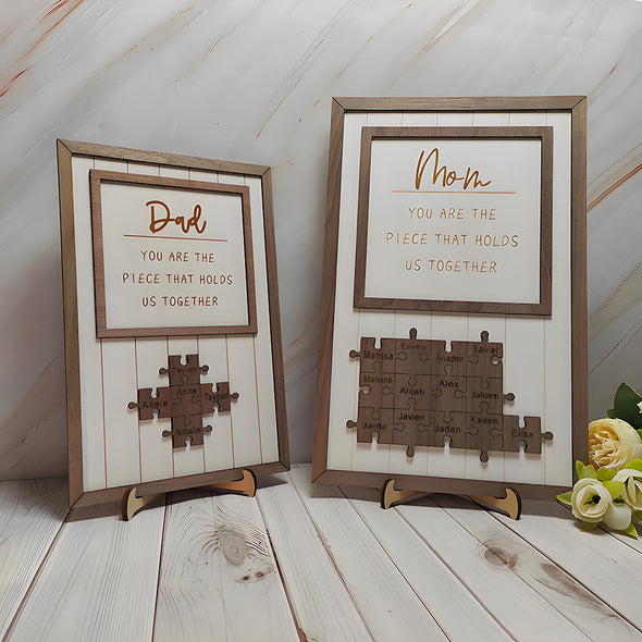 Gift for Dad Custom Wooden Sign Gifts For Dad You are The Piece Wooden Frame Sign Gifts for Fathers Day
