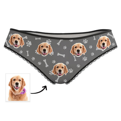 Gift for Dog Mom Gift for Girlfriend Unique Gifts Dog Face on Underwear Custom Dog Photo Panties