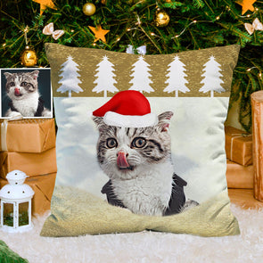 Custom Christmas Pillow Pillowcase Decorative Cushion Cover Pet Decorative Throw Pillows