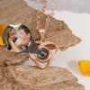 Gift for Girlfriend Projection Necklace Custom Necklace with Picture Inside Heart Love Photo Pendant