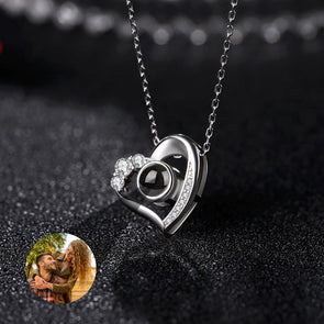 Customized Projection Necklace Custom Necklace with Picture Inside Love Photo Pendant Anniversary Gift