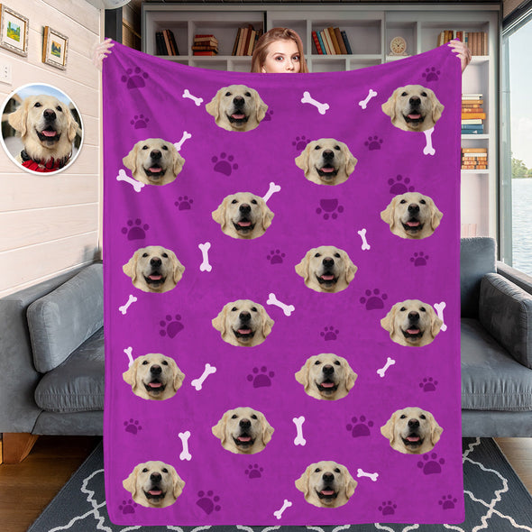 Gift for Dog Lover Photo Gift Custom Dog Face Blankets Gift for Dog Dad Cat Mom Best Friend Gifts