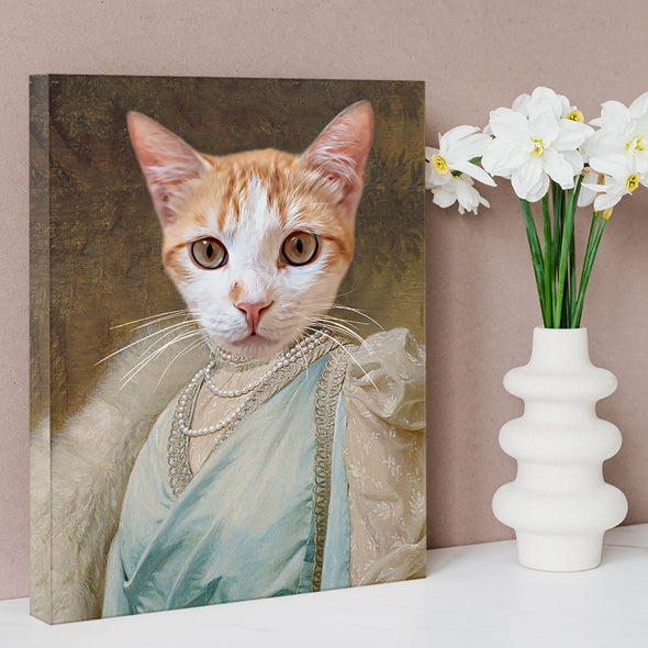 Personalized Queen Pet Portraits Canvas Print Custom Female Pet Canvas