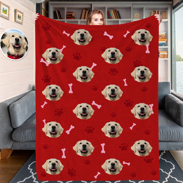 Custom Blankets with Cat Dog Photo Custom Dog Face Blankets Fleece Throw Blanket Christmas Gift