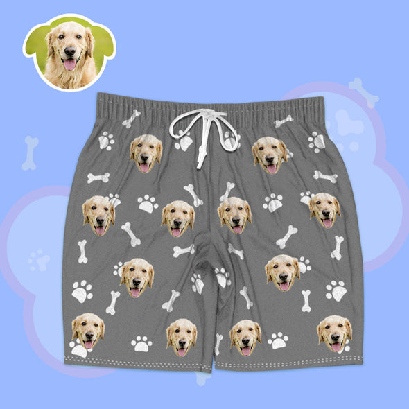 Gift for Dog Dad Mom Custom Dog Face Short Sleeve Summer Pajamas Gifts for Couples Funny Gifts