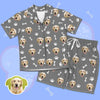 Adult Custom Dog Face Short Sleeve Sleepwear Summer Pajamas Gifts for Couples Gift for Dog Dad Mom