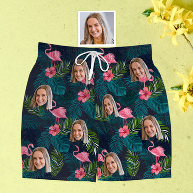 Gift for Girlfriend Custom Face Short Sleeve Pajamas Nightwear Summer Hawaii Style Photo Pajamas Top