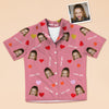 Gift for Girlfriend Custom Short Sleeve Nightwear Pajamas Set Short Sleeve Top withe Picture