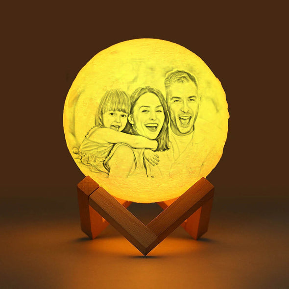 Personalized Moon Lamp with Photo Custom 3D Engraved Moon Light 16 Colors