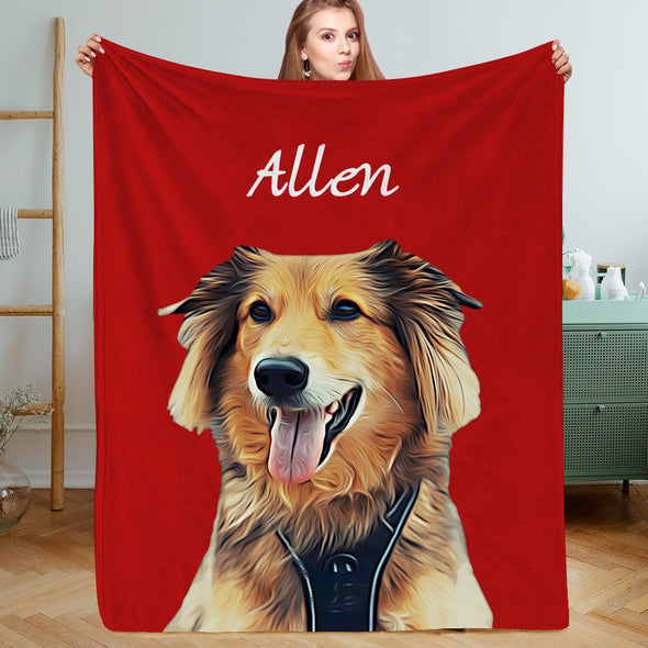 Personalized Photo Blankets Custom Pet Cat Dog Blankets Fleece Throw Blanket Anniversary Gift