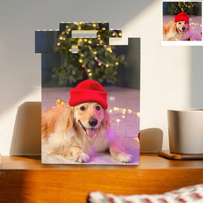 Personalized Building Brick Custom Photo Block Puzzle Heart Photo Building Brick Anniversary Gift