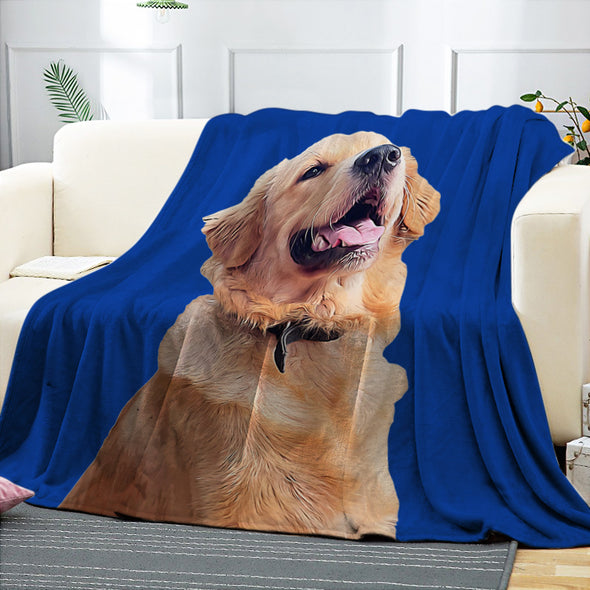 Custom Cat Dog Blankets Personalized Pet Photo Blankets Fleece Throw Blanket