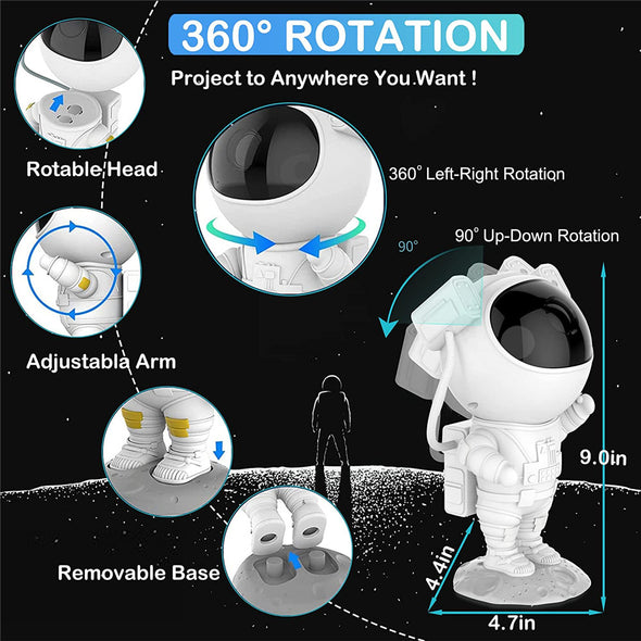 Astronaut Starry Projector 360° Adjustable Galaxy Projector Light Spaceman Night Light Suitable for Gaming Bedroom