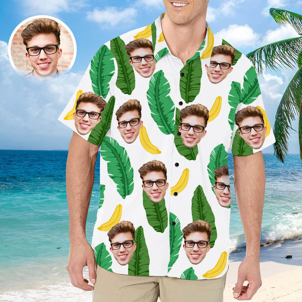 Mens Custom Face Shirt Personalized Hawaiian Shirt Gift for Boyfriend Husband