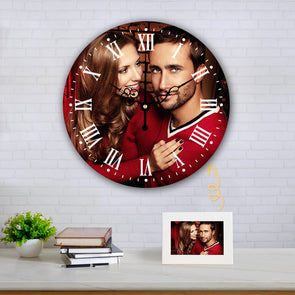 Custom Photo Round Shape Wall Clock Home Decor Gift