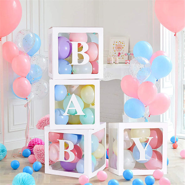 Birthday Balloon Boxes for Baby Girl or Boy Birthday Decoration Transparent Box for Birthday Party