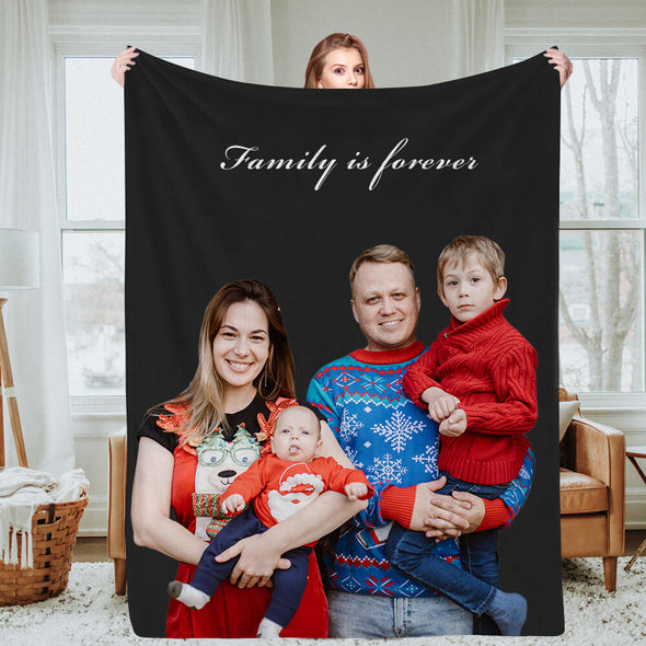 Custom Photo Blankets Fleece Throw Blanket Christmas Gift