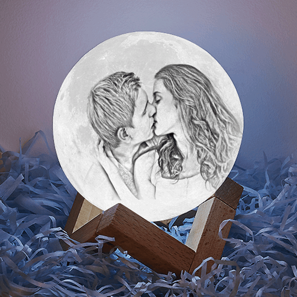 Mother's Day Gifts Custom Photo Moon Lamp 2 Colors