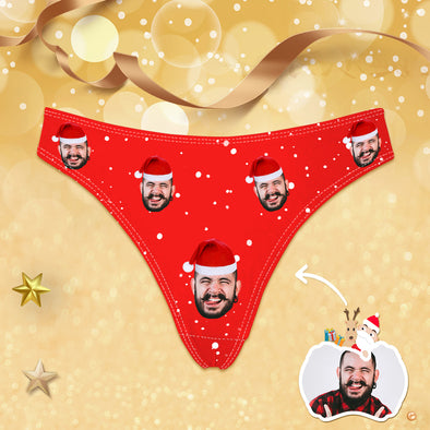 Christmas Gift for Wife Girlfriend Custom Thongs with Photo