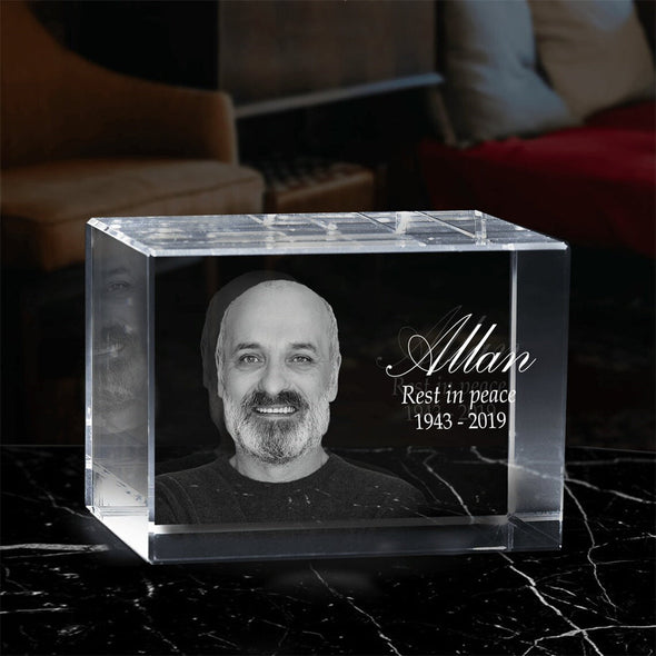 Mothers Day Gift Custom 3D Crystal Photo Personalized 3D Laser Photo Engraved Crystal Gift for Mom