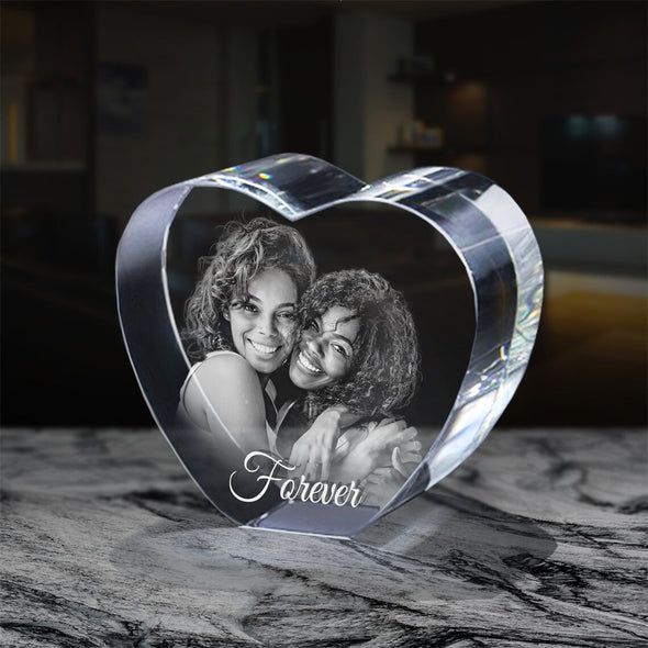 Custom 3D Crystal Photo Personalized Gifts with 3D Laser Photo Engraved Crystal Anniversary Gifts