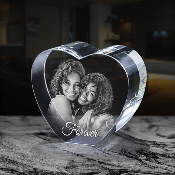 Personalized Gifts with 3D Laser Photo Engraved Crystal Anniversary Gifts Custom 3D Crystal Photo