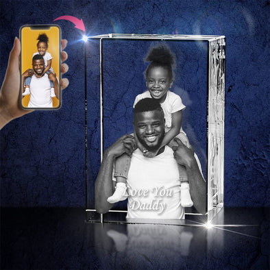 Personalized Gifts 3D Laser Photo Engraved Crystal Anniversary Gifts Custom 3D Crystal Photo