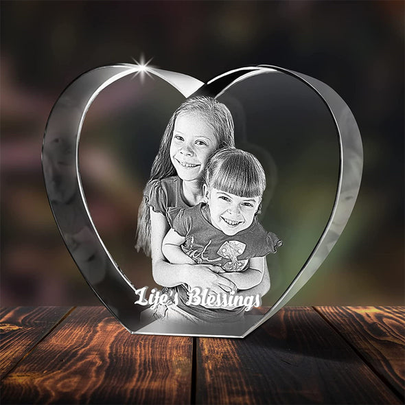 Personalized Gifts 3D Laser Photo Engraved Crystal Anniversary Gifts Custom 3D Crystal Photo